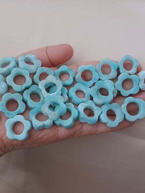 100% Larimar stone flowers